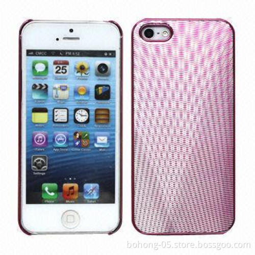 Metal Case for iPhone 5, Made of PC and Metal, Plating Stick Fine Aperture Lines Metal Piece